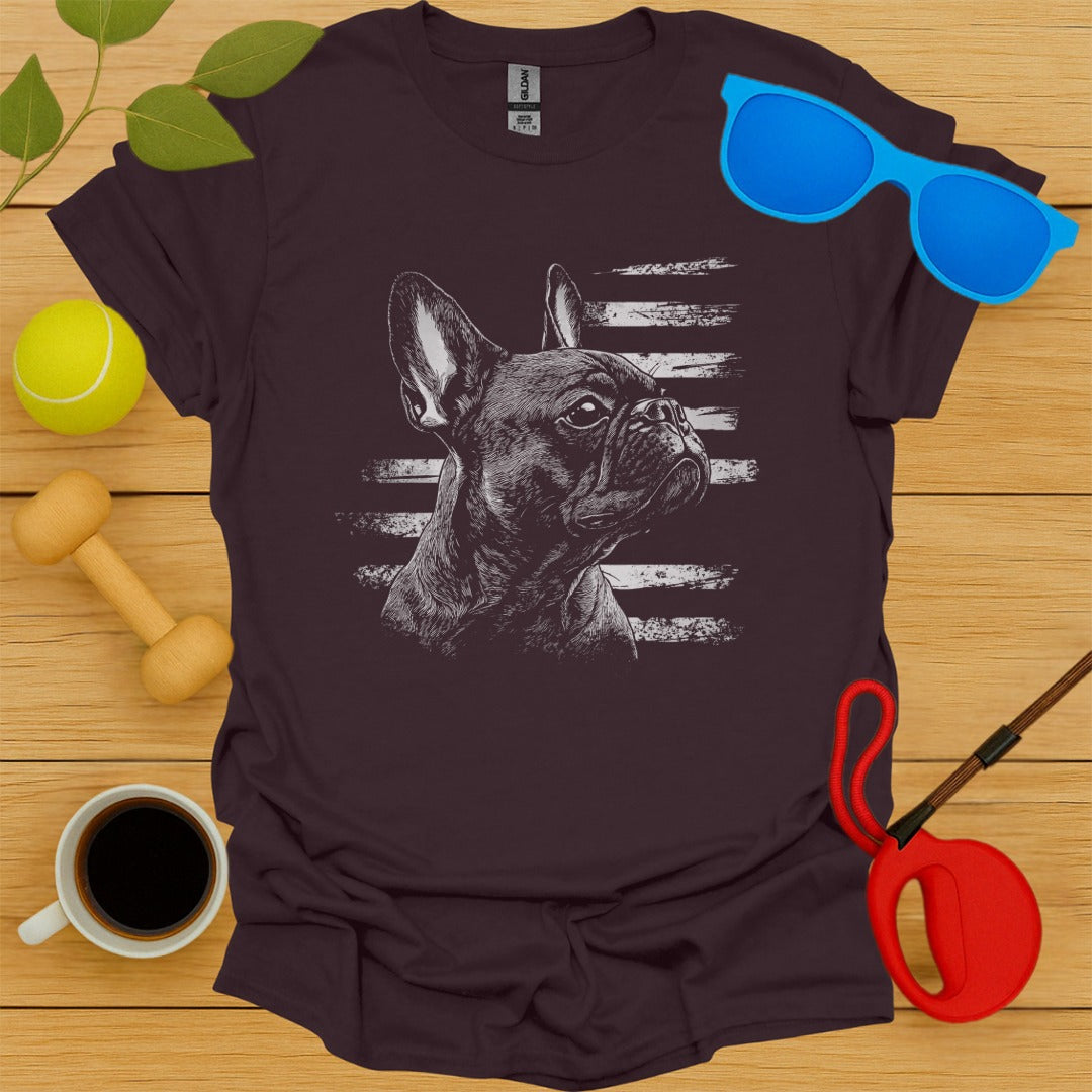 French Bulldog US Flag Portrait Shirt