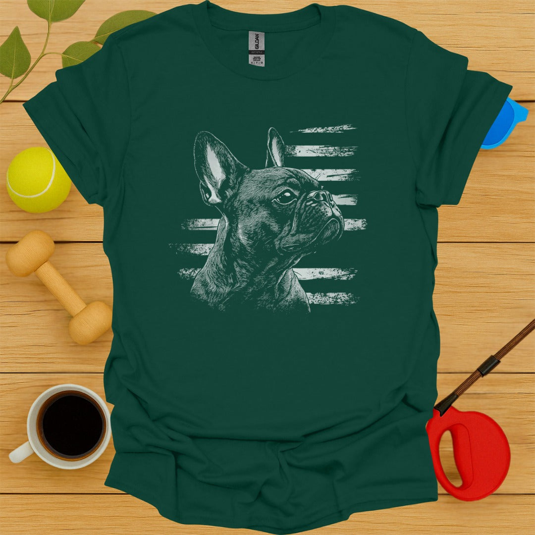 French Bulldog US Flag Portrait Shirt