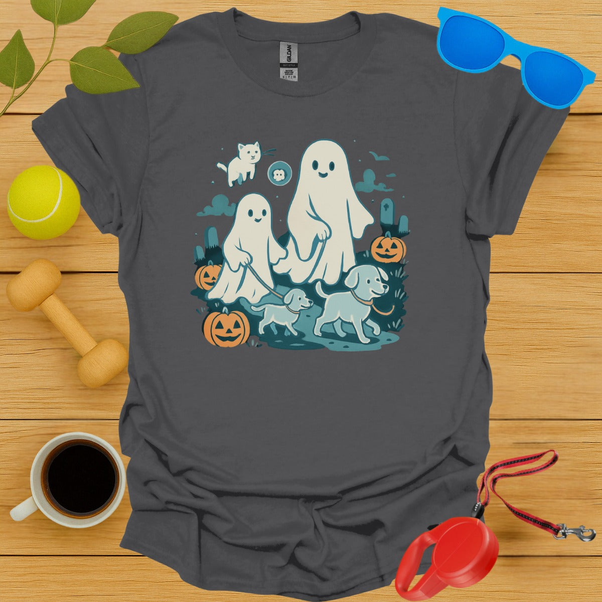Halloween Ghosts and Puppies Graphic T-Shirt product