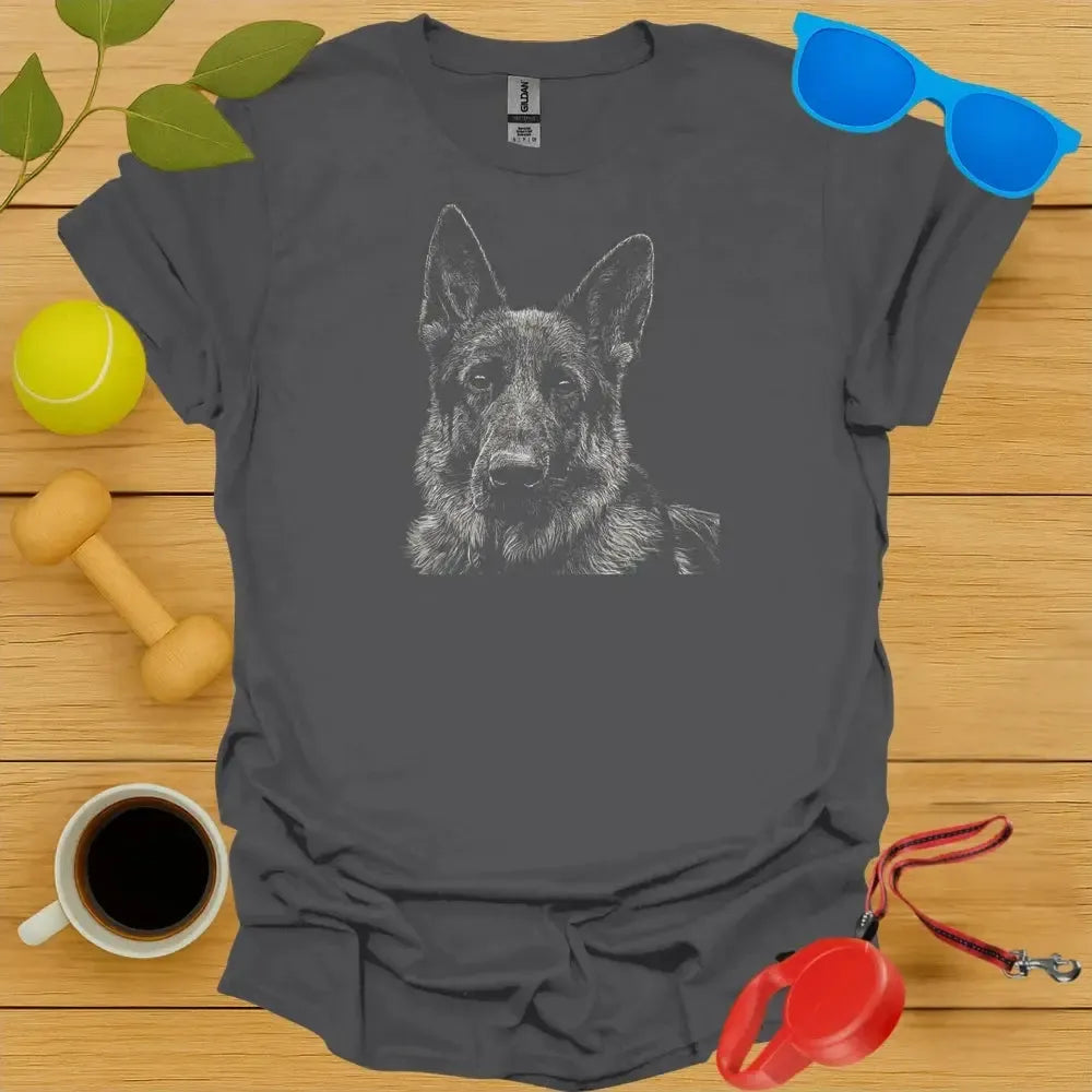 German Shepard Sketch Portrait Tee