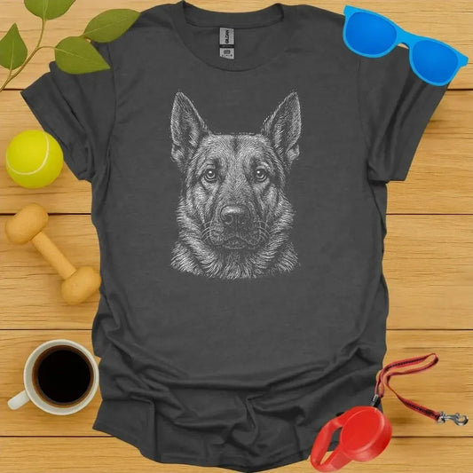 German Shepherd Monochrome Portrait Tee
