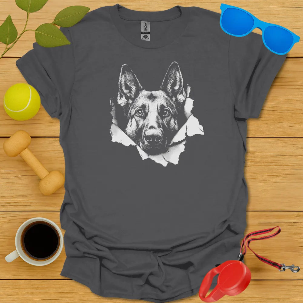 German Shepherd Peaking Tee