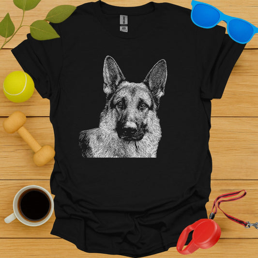 German Shepherd Graphic Black T-shirt product