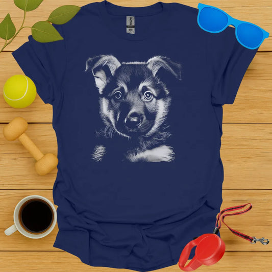 German Shepherd Puppy Portrait Tee