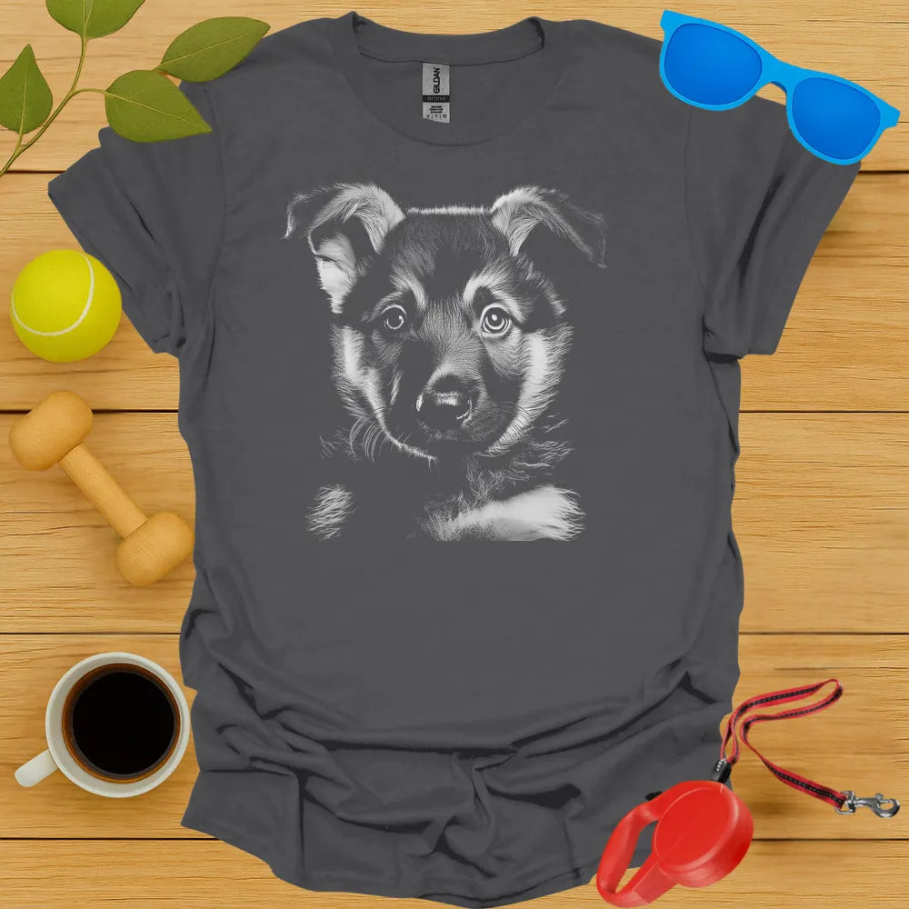 German Shepherd Puppy Portrait Tee