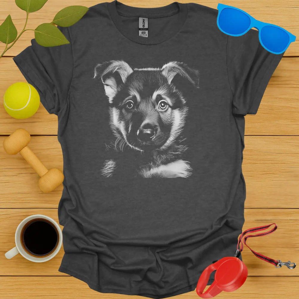 German Shepherd Puppy Portrait Tee