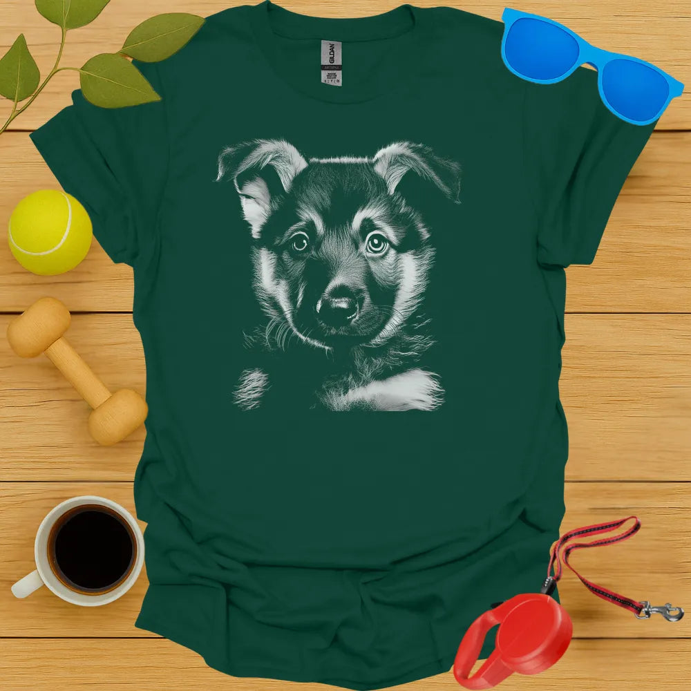 German Shepherd Puppy Portrait Tee