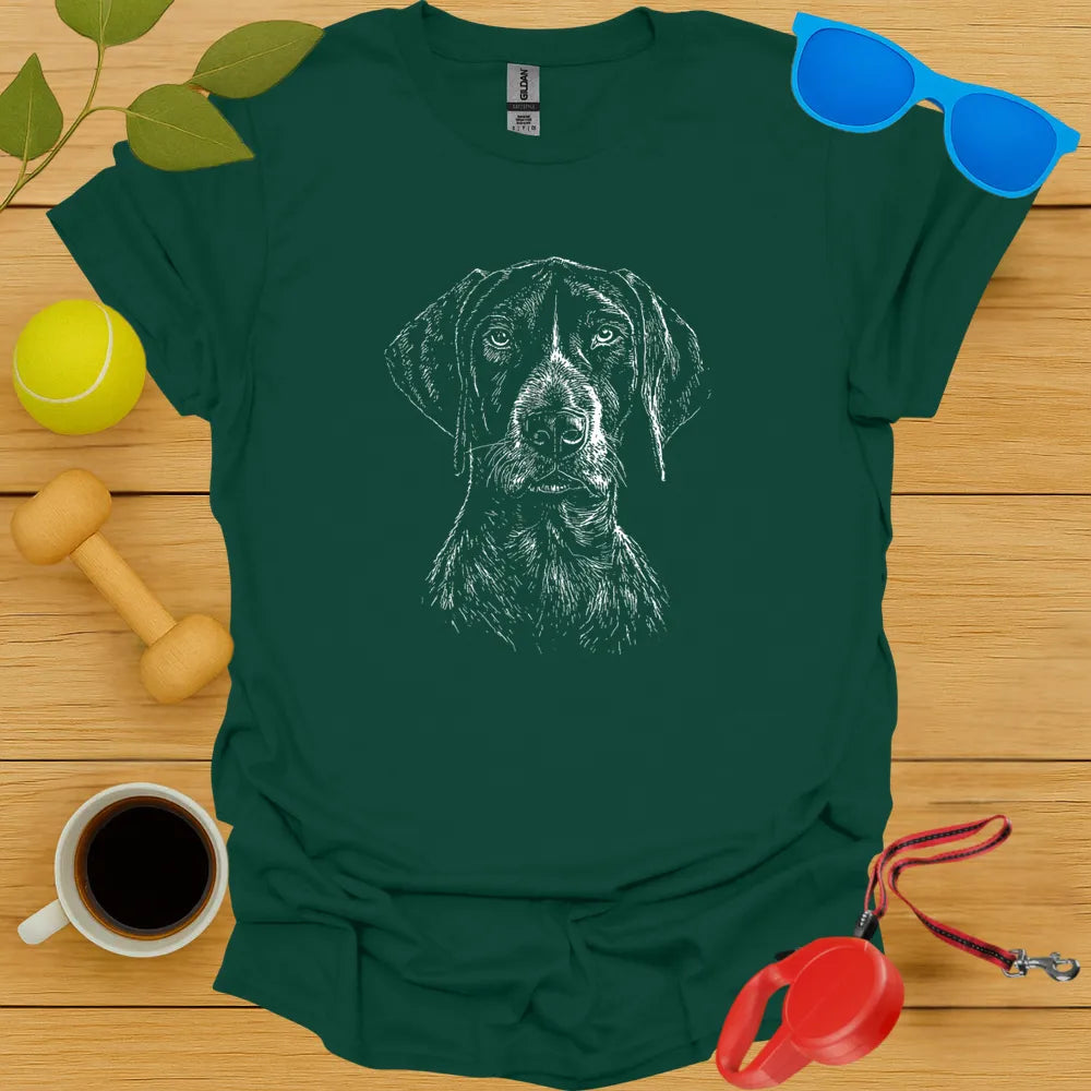 German Shorthaired Pointer Monochrome Portrait T-Shirt