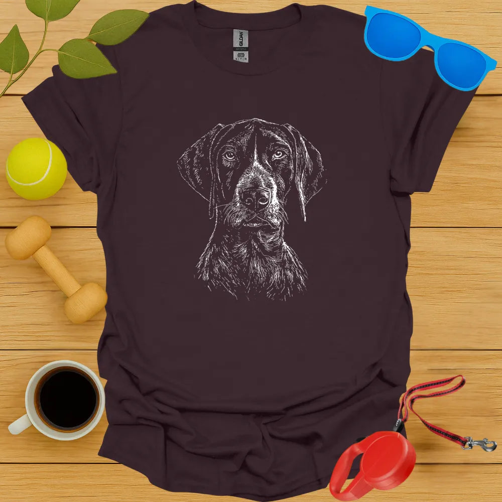 German Shorthaired Pointer Monochrome Portrait T-Shirt