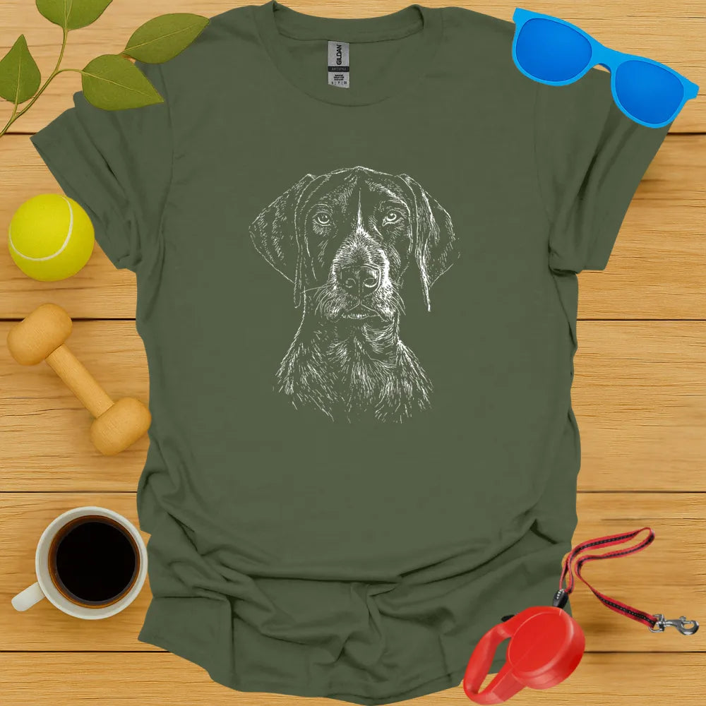 German Shorthaired Pointer Monochrome Portrait T-Shirt
