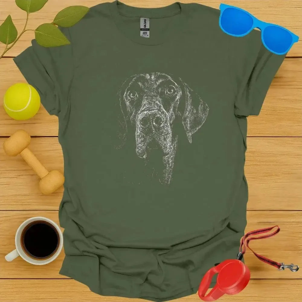 German Shorthaired Pointer Monochrome Portrait Tee