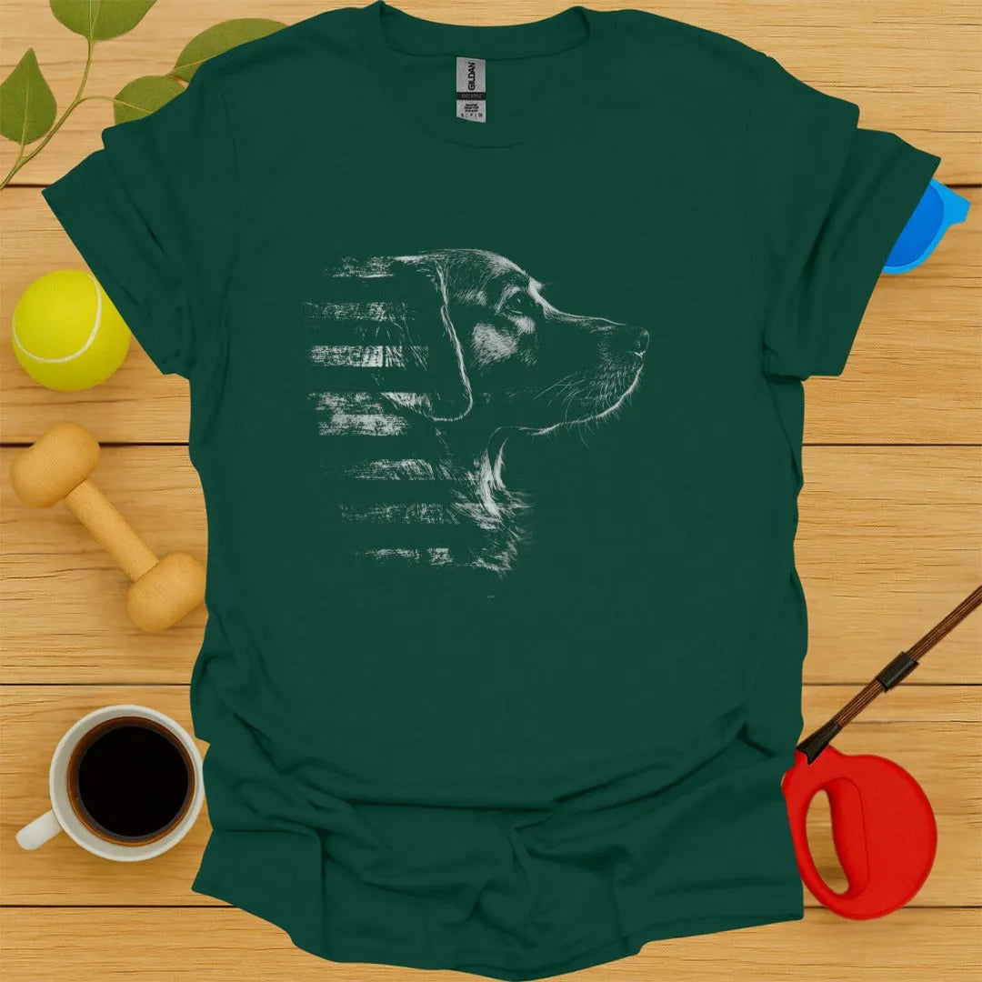 Golden Retriever Flag Tee