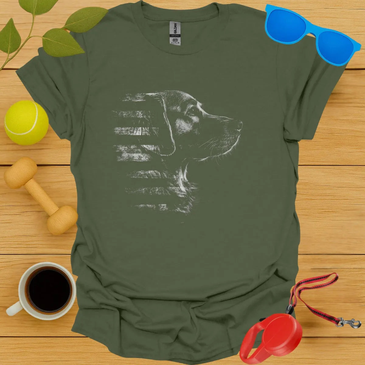 Golden Retriever Flag Tee