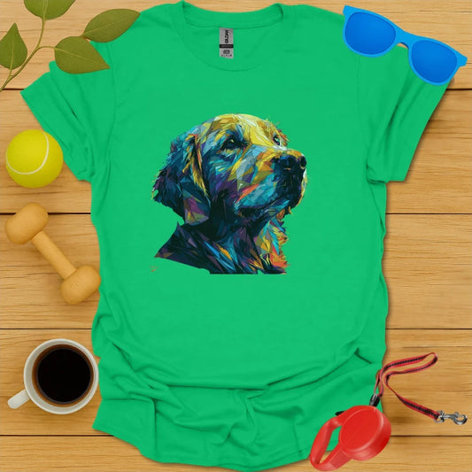 Golden Retriever Geometric Angular Portrait Tee