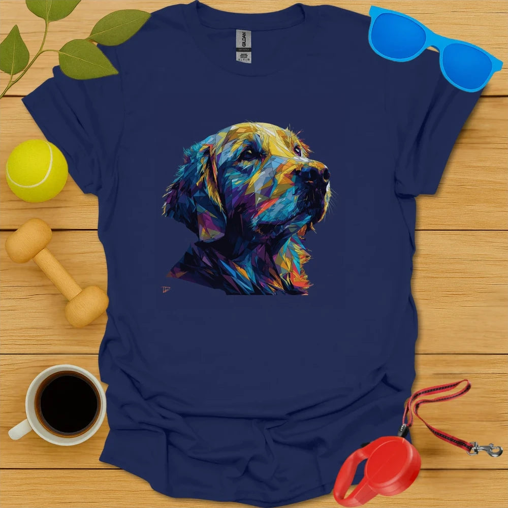 Golden Retriever Geometric Angular Portrait Tee