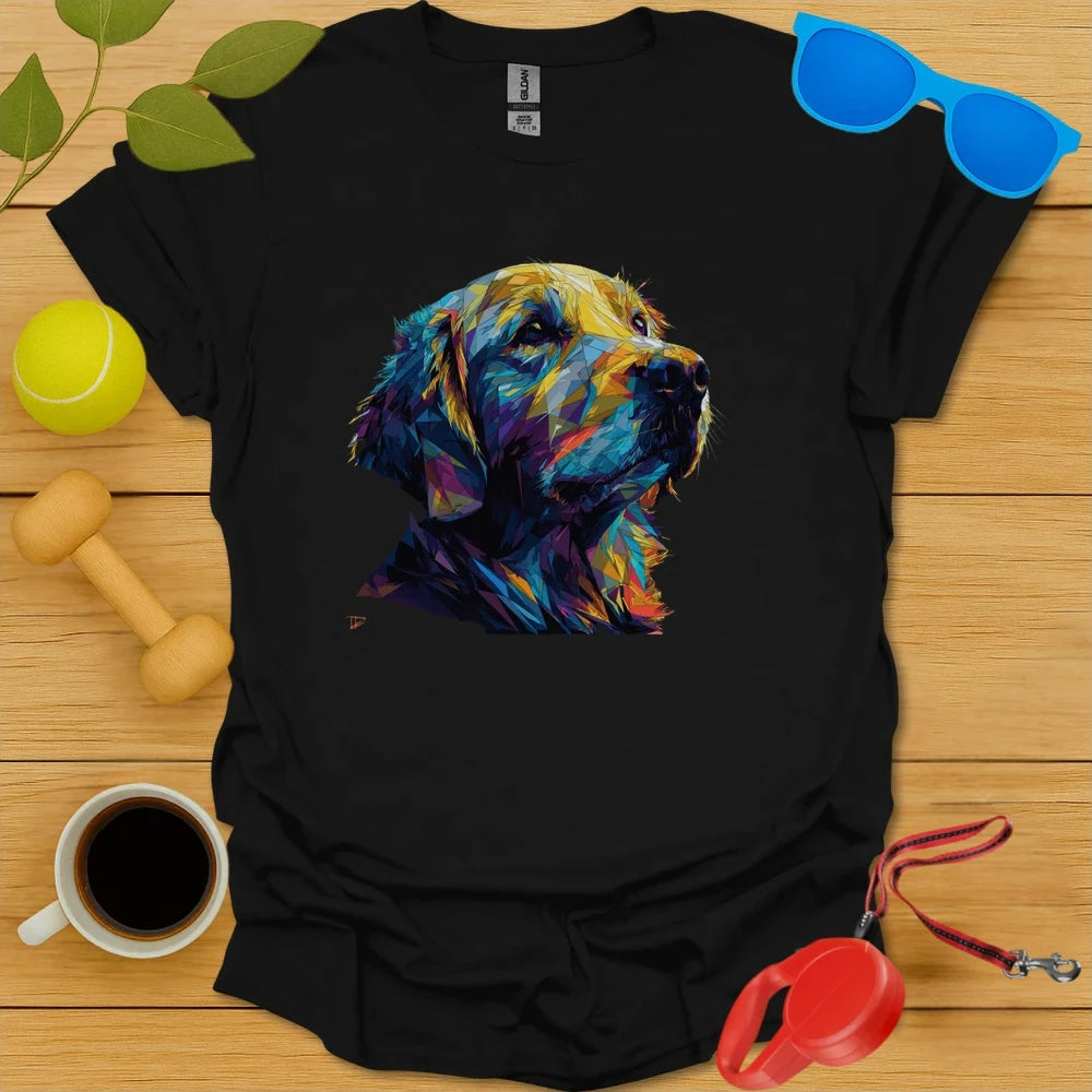 Golden Retriever Geometric Angular Portrait Tee