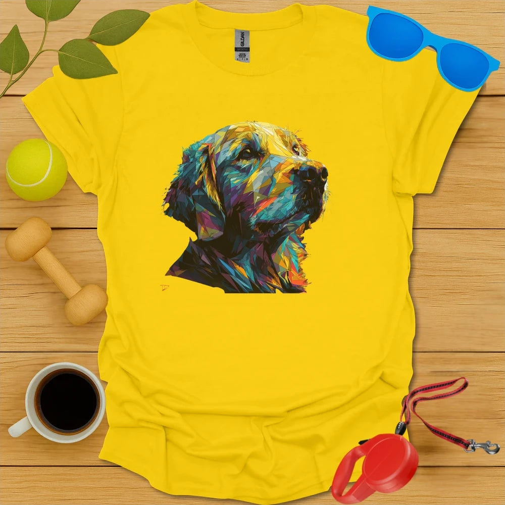 Golden Retriever Geometric Angular Portrait Tee
