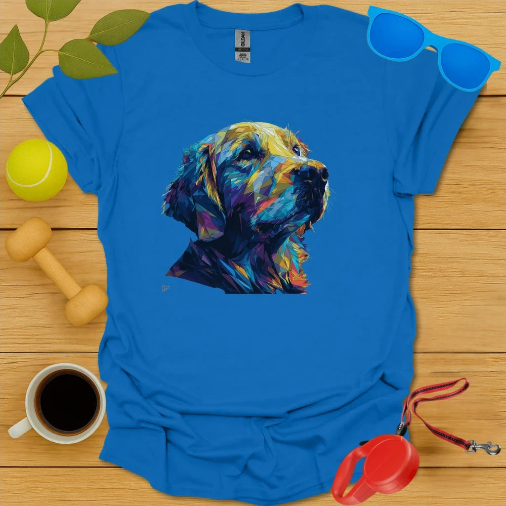 Golden Retriever Geometric Angular Portrait Tee