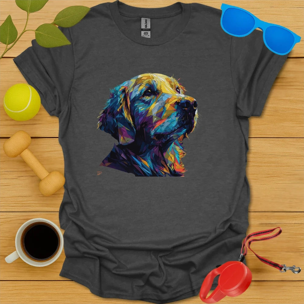 Golden Retriever Geometric Angular Portrait Tee