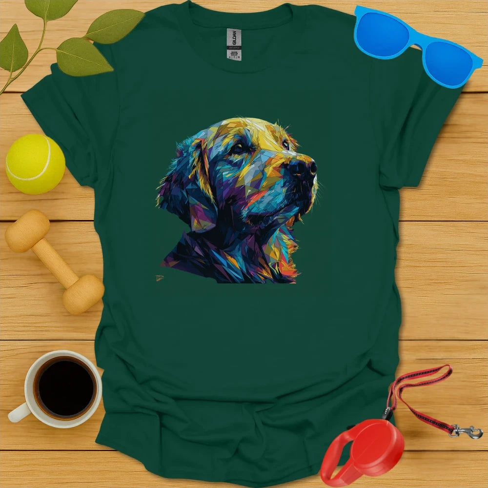Golden Retriever Geometric Angular Portrait Tee