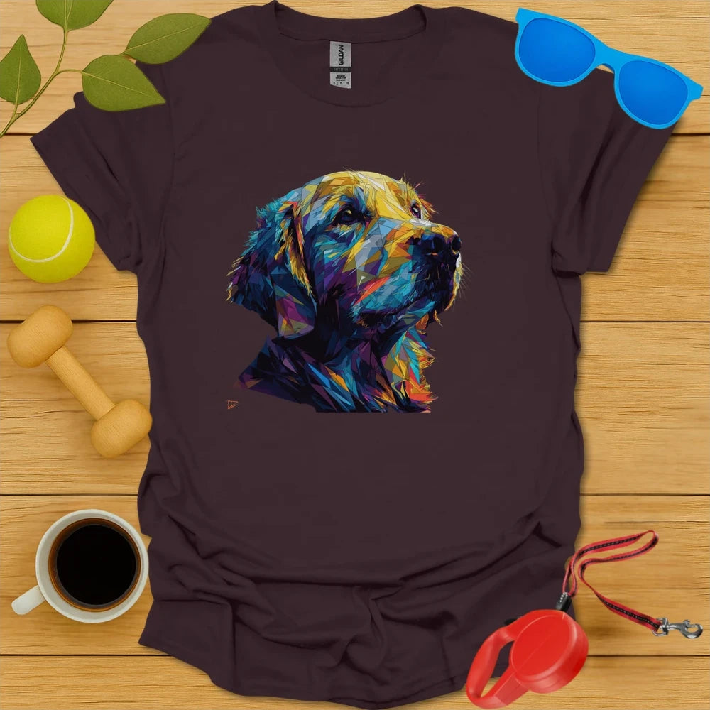 Golden Retriever Geometric Angular Portrait Tee