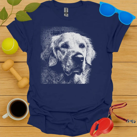 Golden Retriever Halftone Dot Portrait Tee
