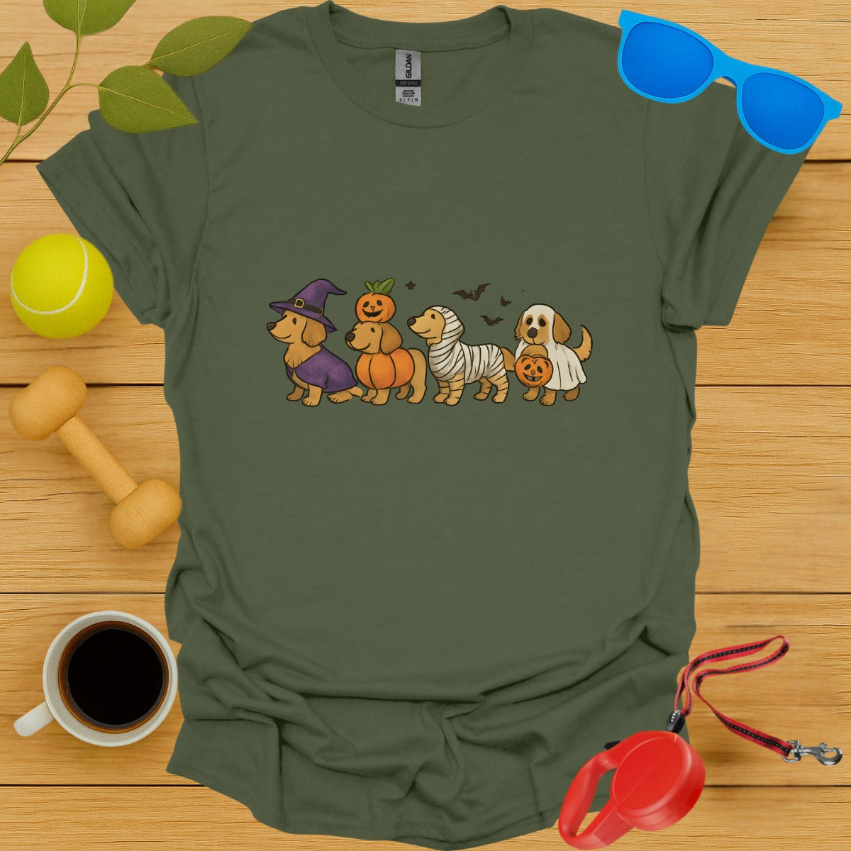 Cute Dogs in Halloween Costumes Graphic T-Shirt product type