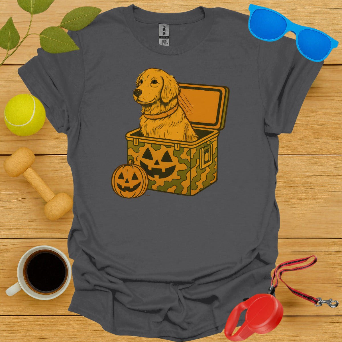 Halloween Themed Dog in Pumpkin Box T-Shirt product