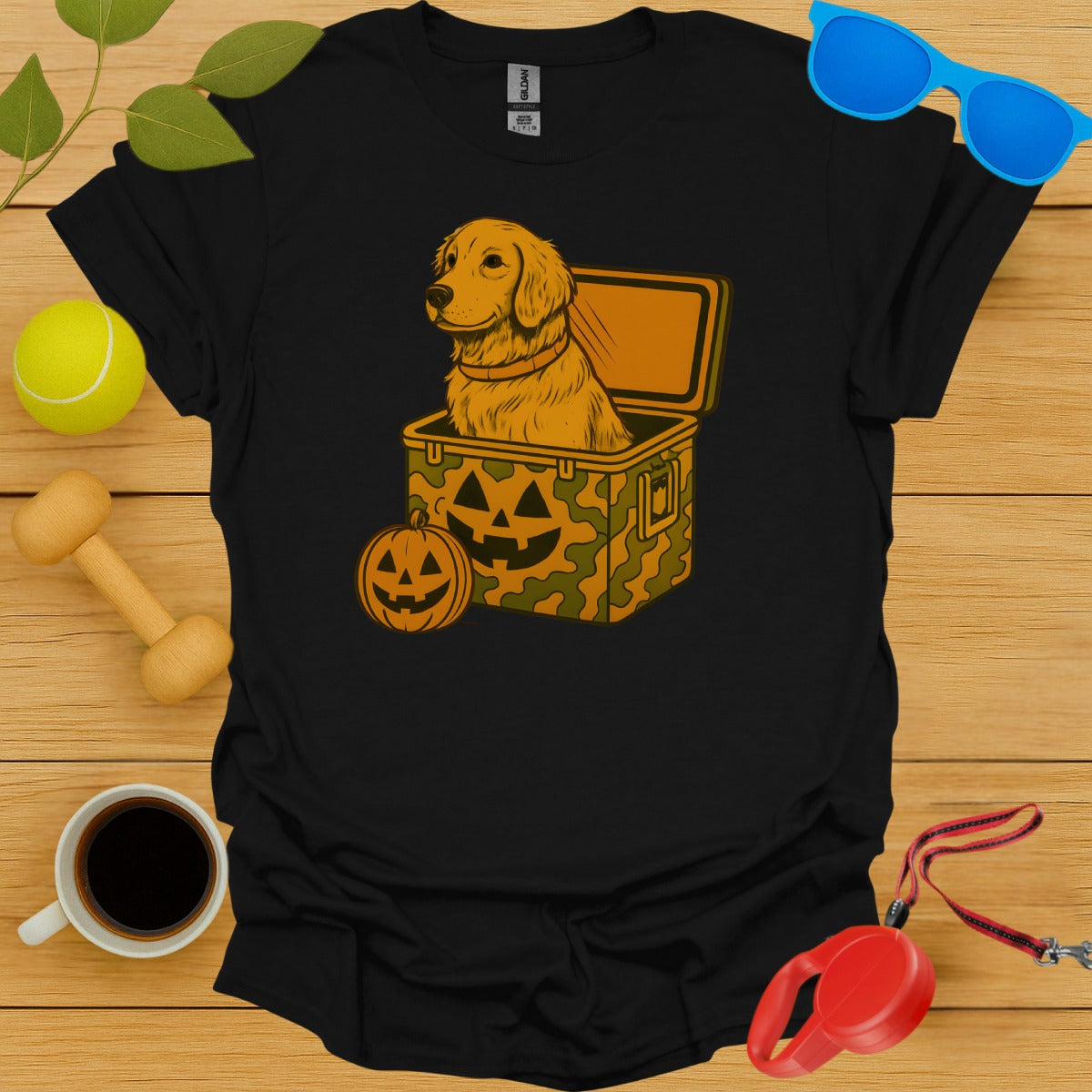 Adorable Dog with Pumpkins Graphic Tee product type
