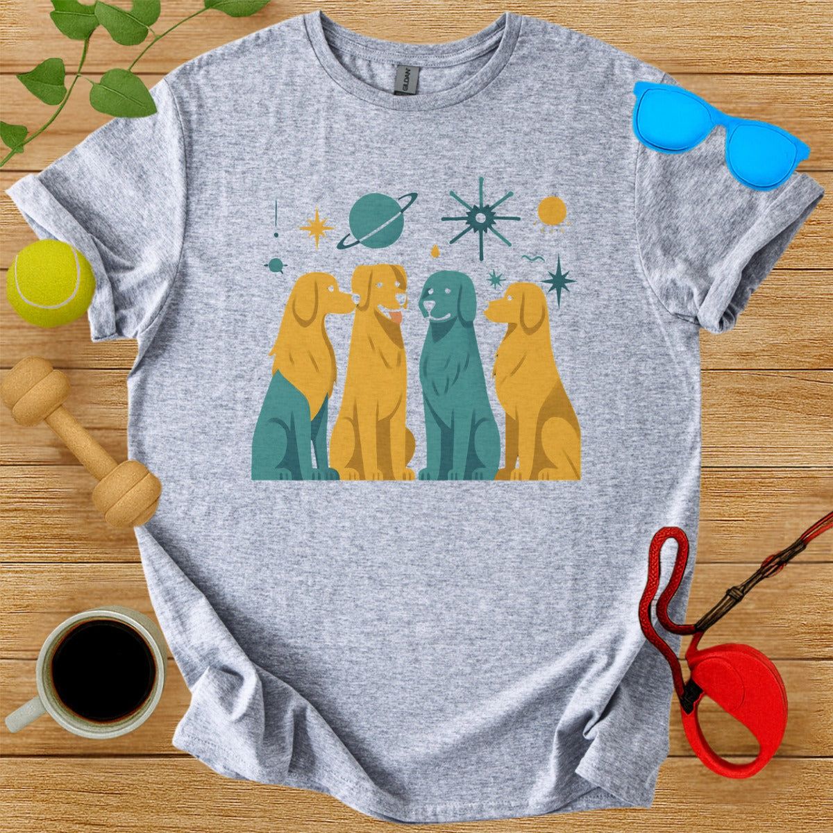 Outer Space Dog Graphic Printed Tee Shirt