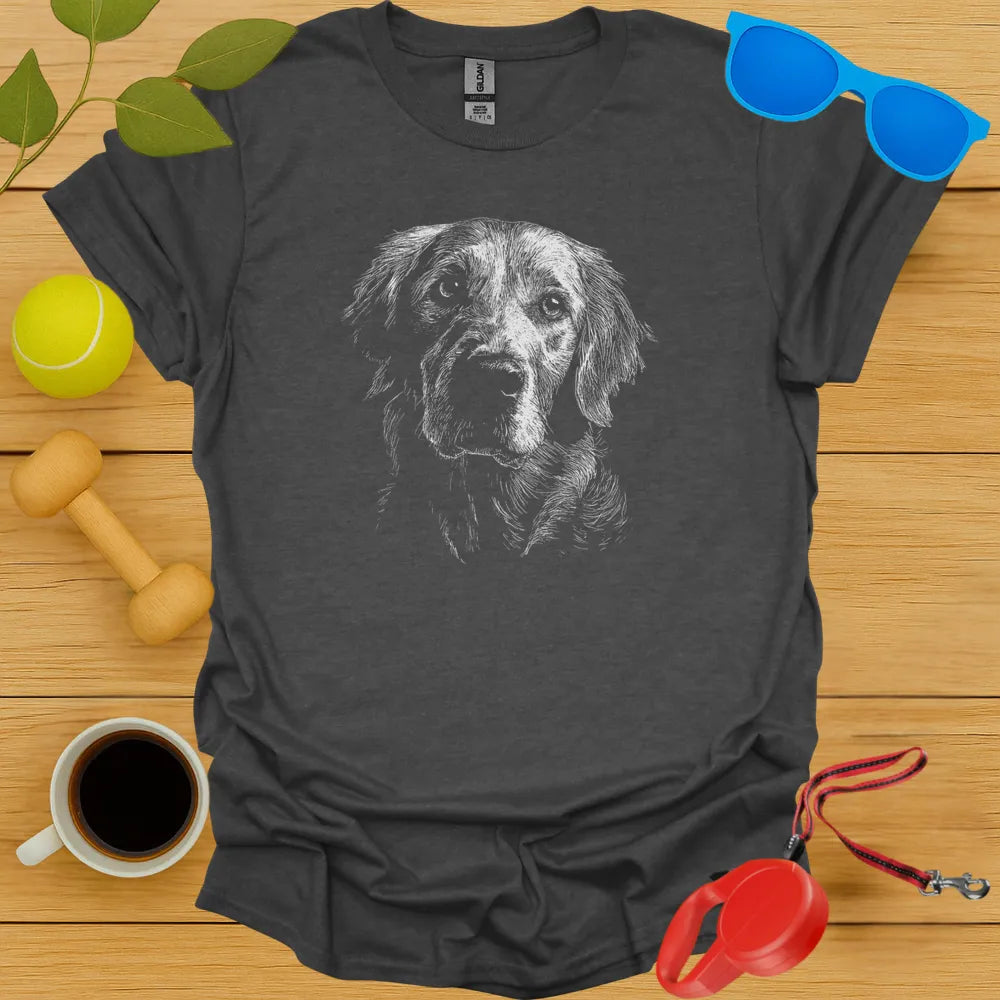 Golden Retriever Monochrome Portrait Tee