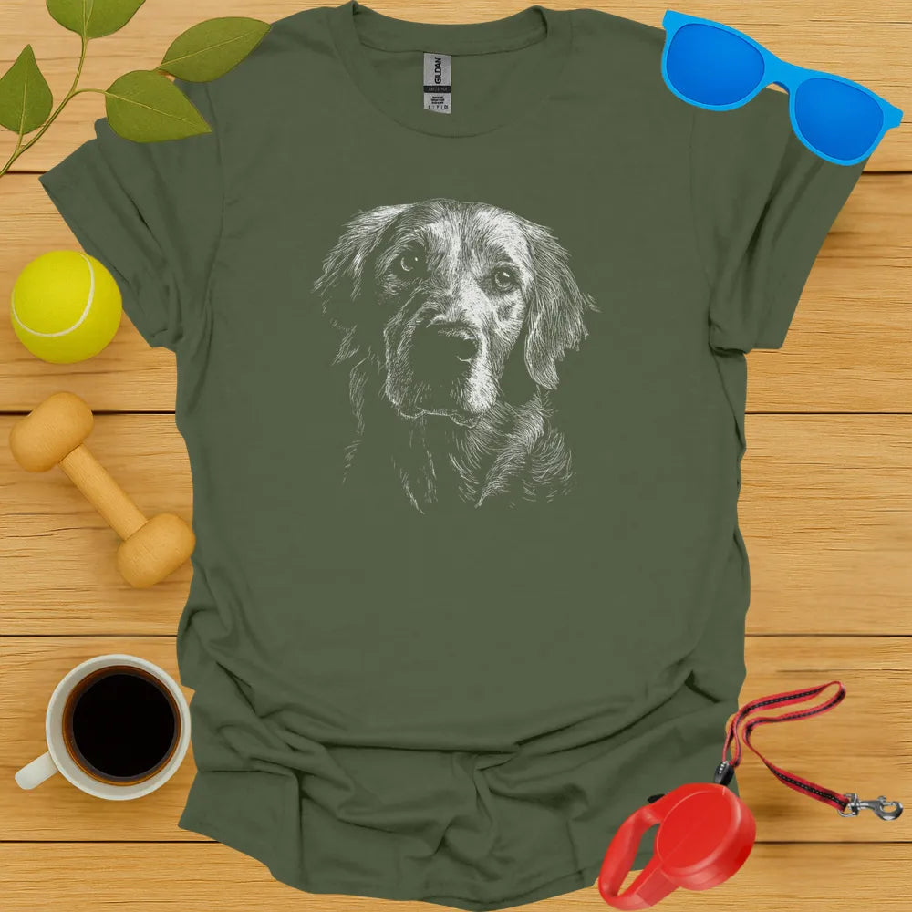 Golden Retriever Monochrome Portrait Tee