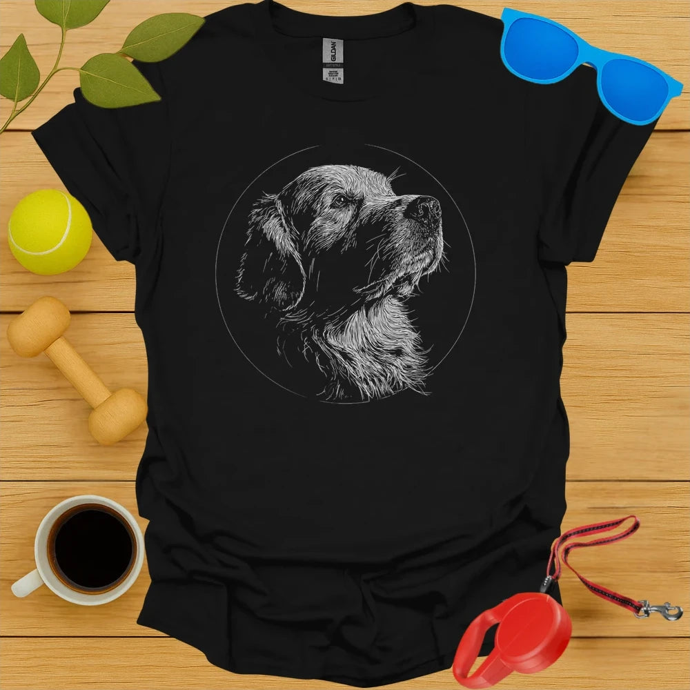 Golden Retriever Monoline Portrait Tee