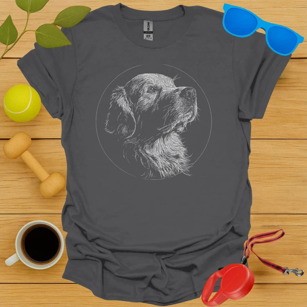 Golden Retriever Monoline Portrait Tee