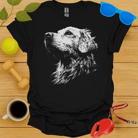 Golden Retriever Negative Space Portrait Tee