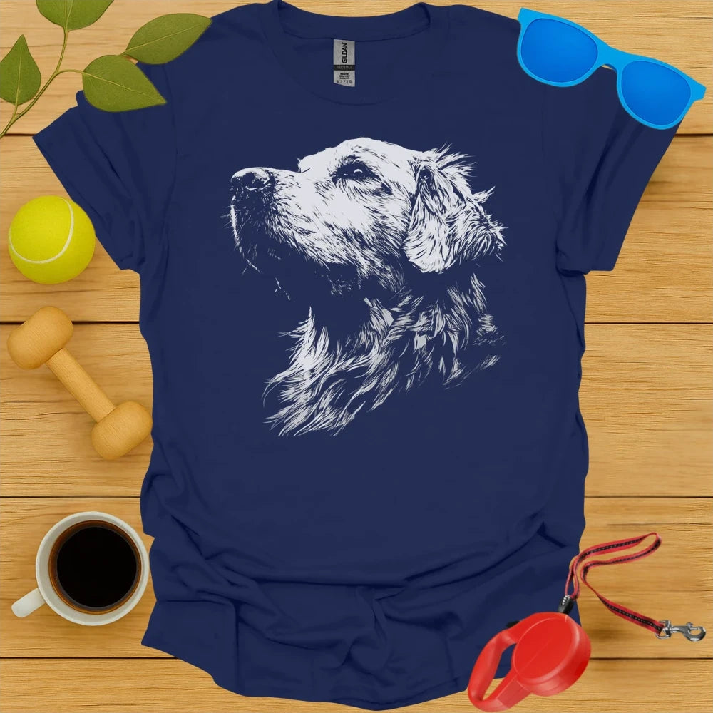 Golden Retriever Negative Space Portrait Tee