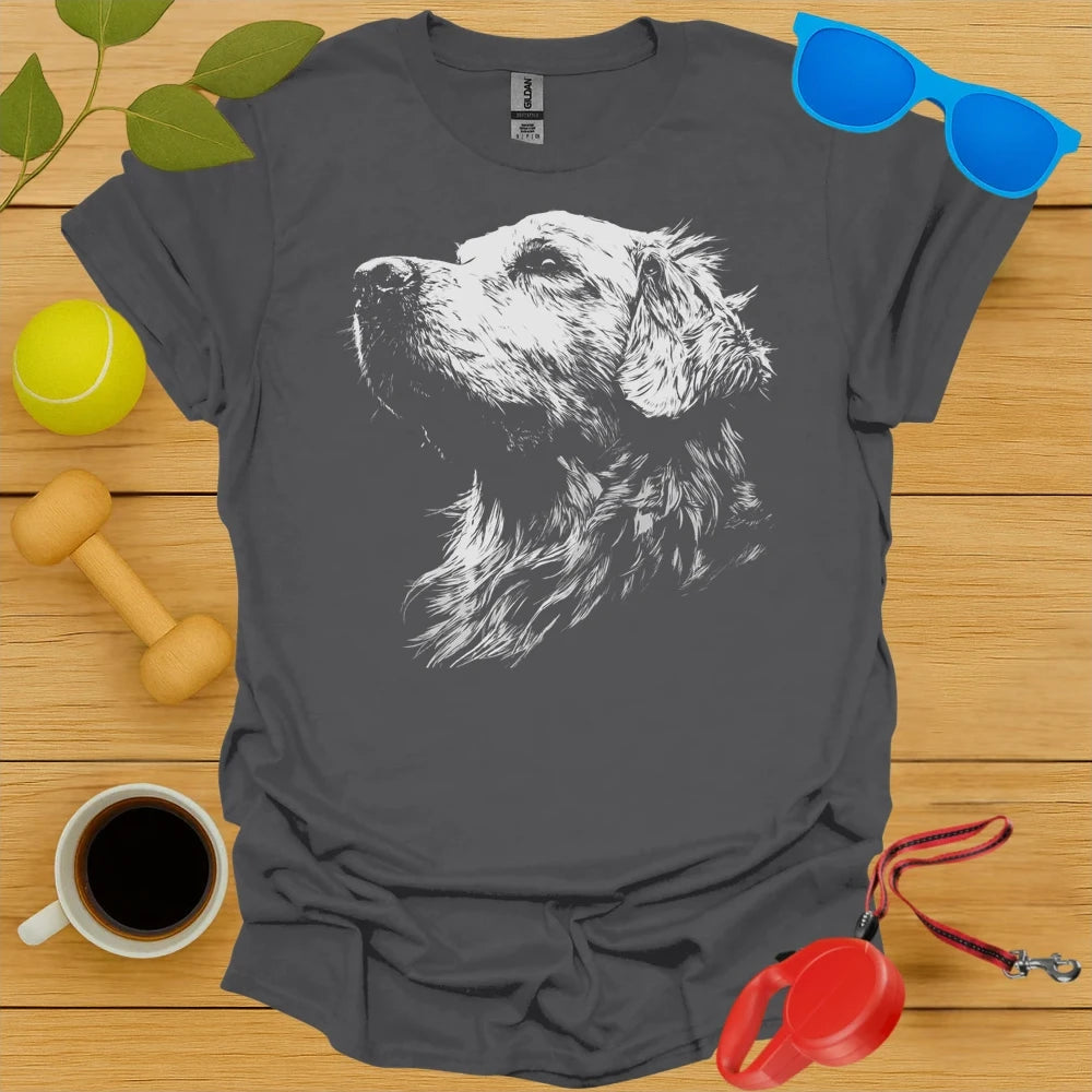 Golden Retriever Negative Space Portrait Tee
