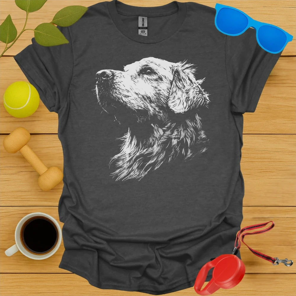 Golden Retriever Negative Space Portrait Tee