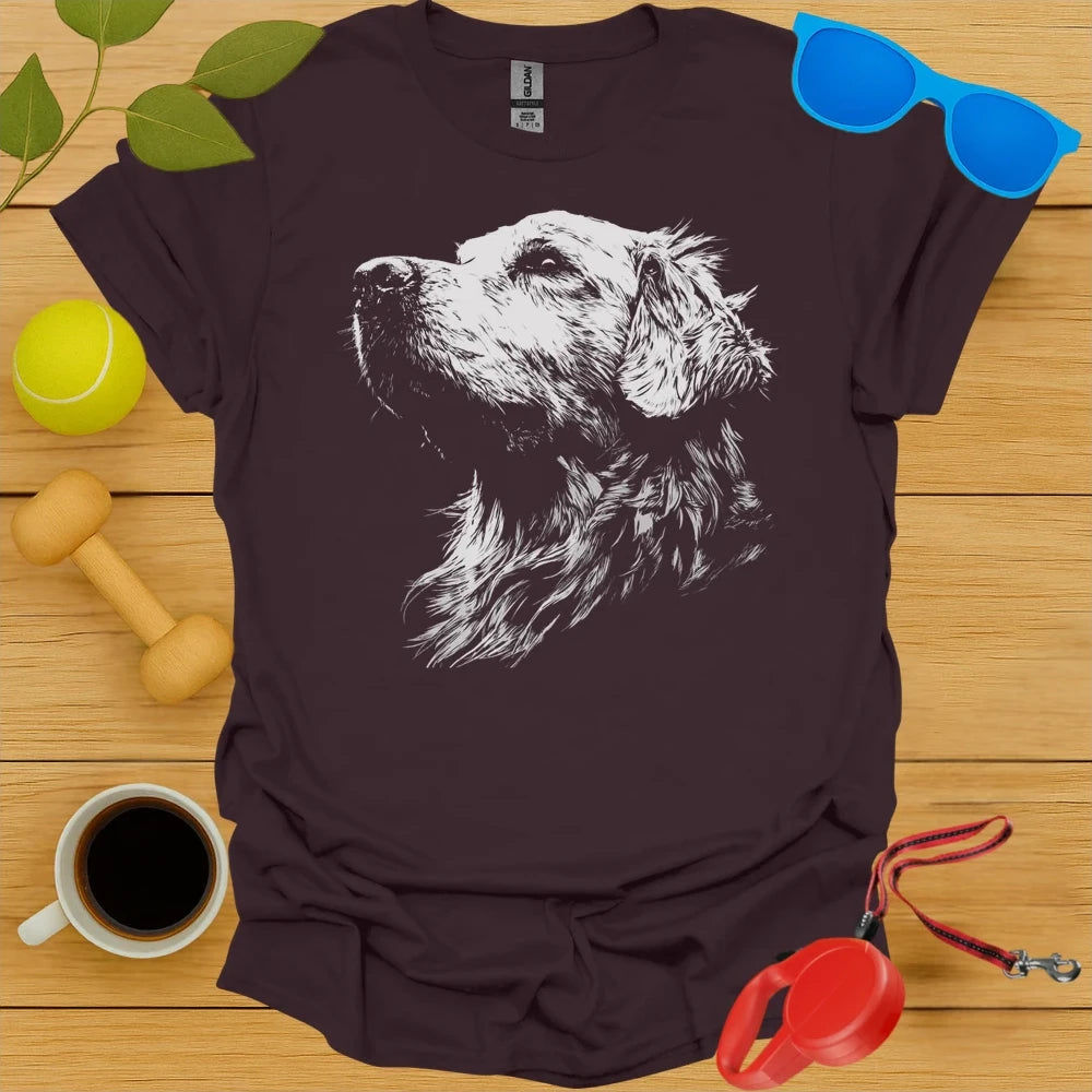 Golden Retriever Negative Space Portrait Tee
