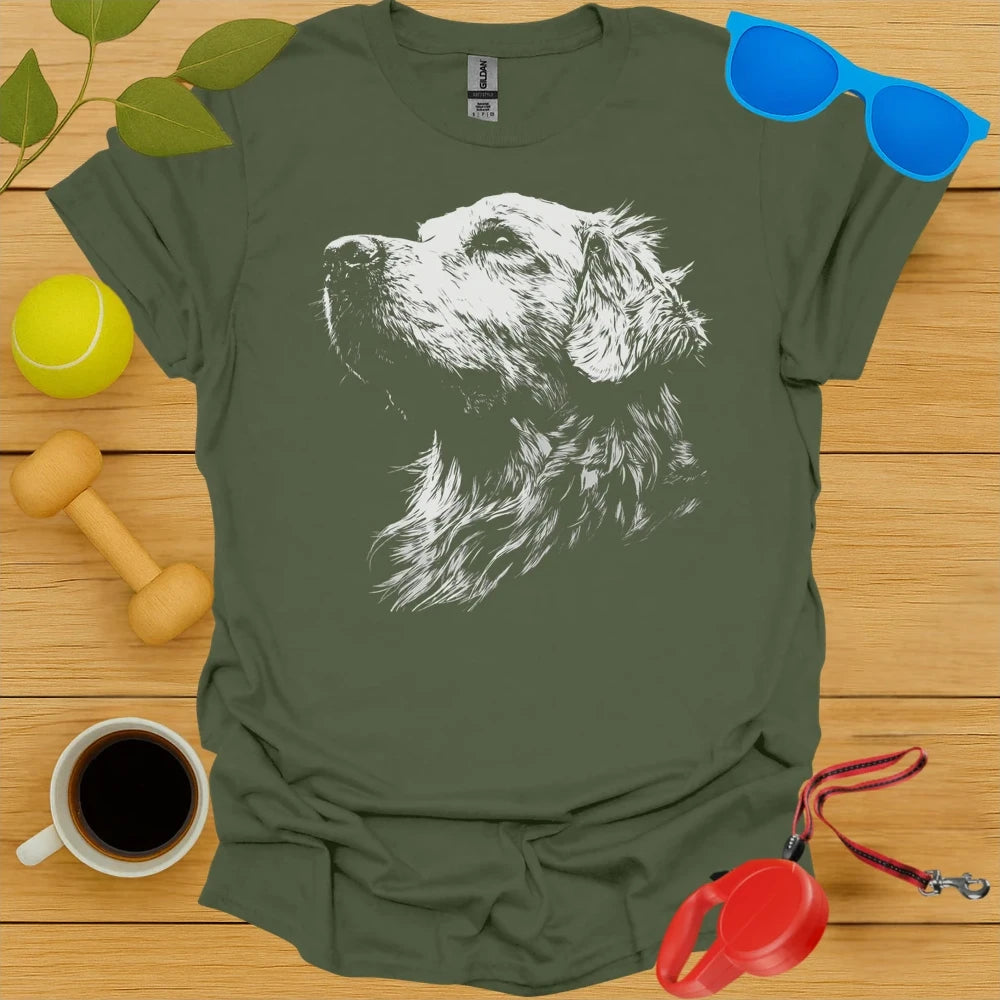 Golden Retriever Negative Space Portrait Tee