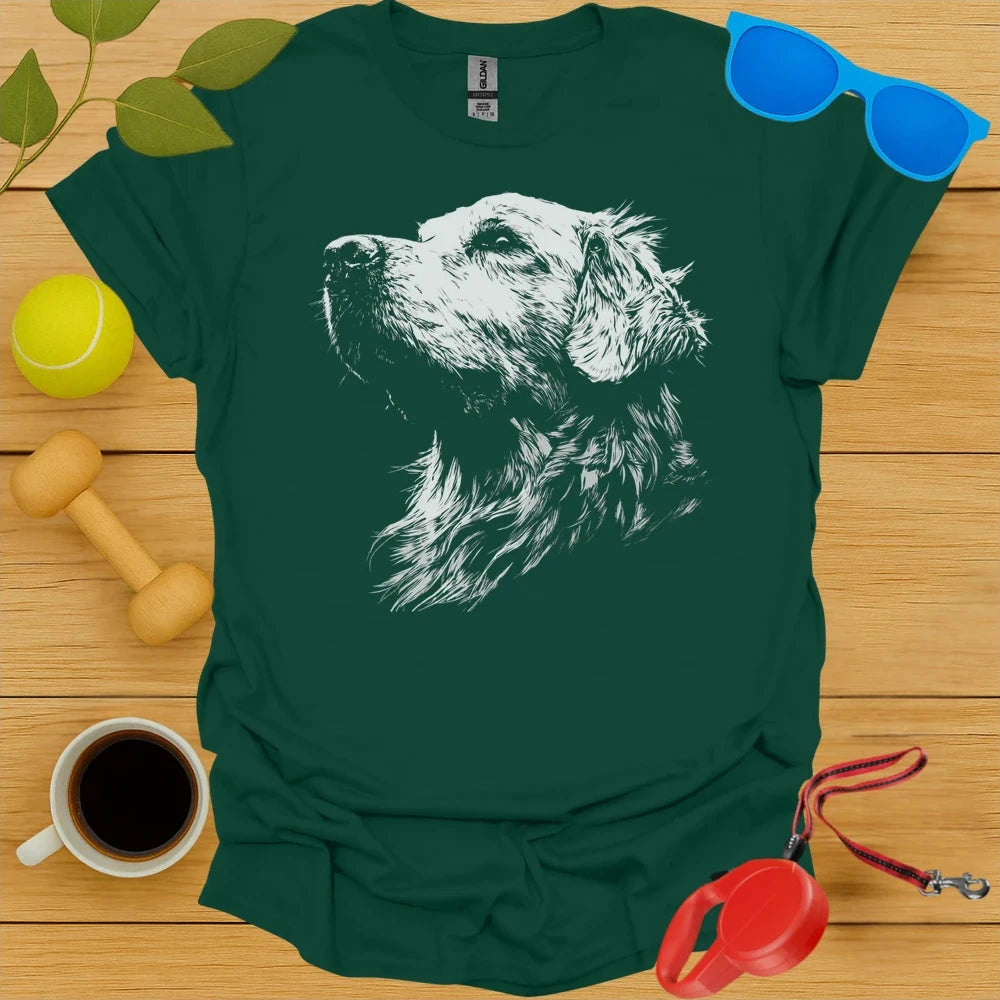 Golden Retriever Negative Space Portrait Tee
