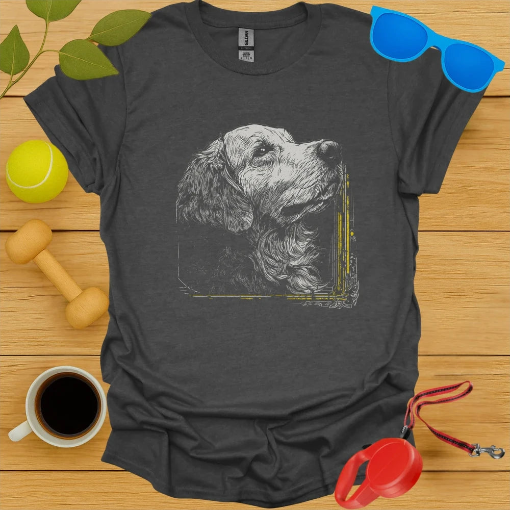 Golden Retriever Neo Traditional Tattoo Portrait Tee