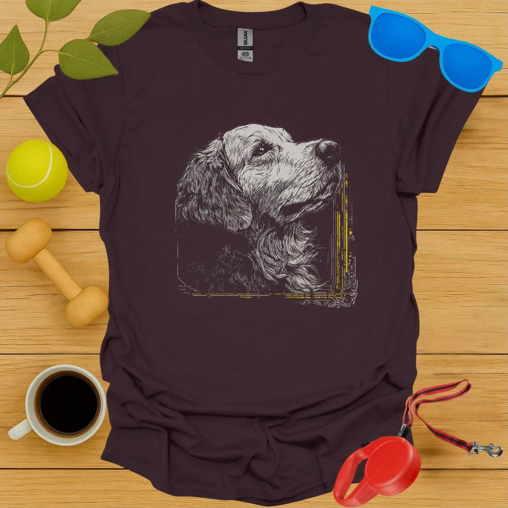 Golden Retriever Neo Traditional Tattoo Portrait Tee