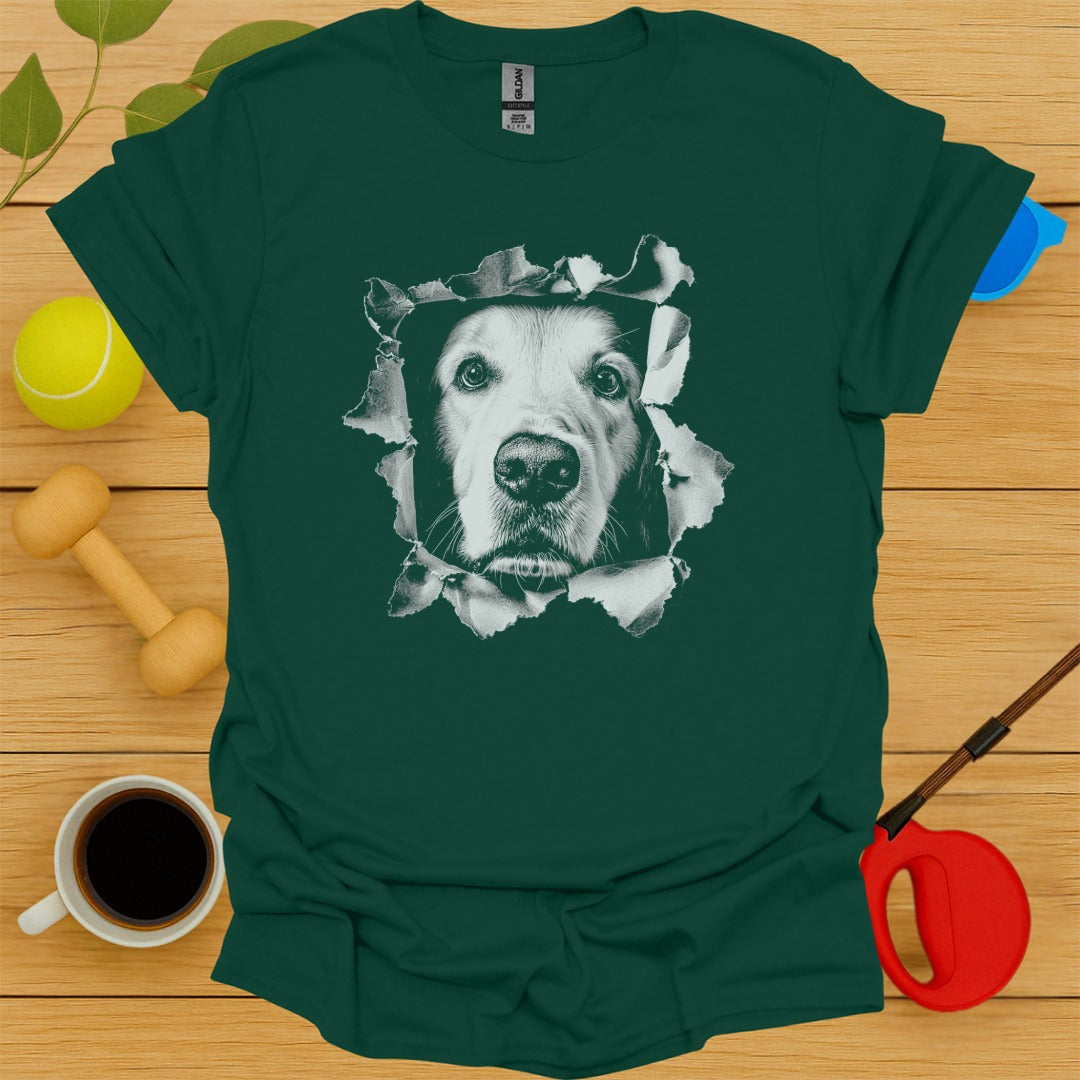 Golden Retriever Peaking Tee
