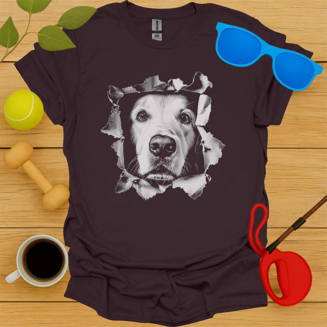 Golden Retriever Peaking Tee