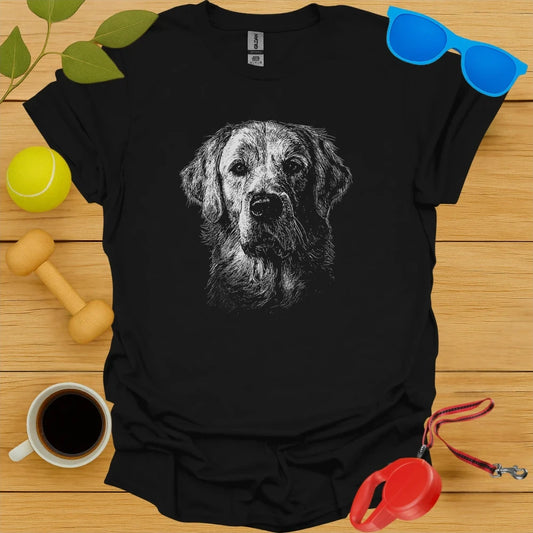 Golden Retriever Portrait Sketch Tee