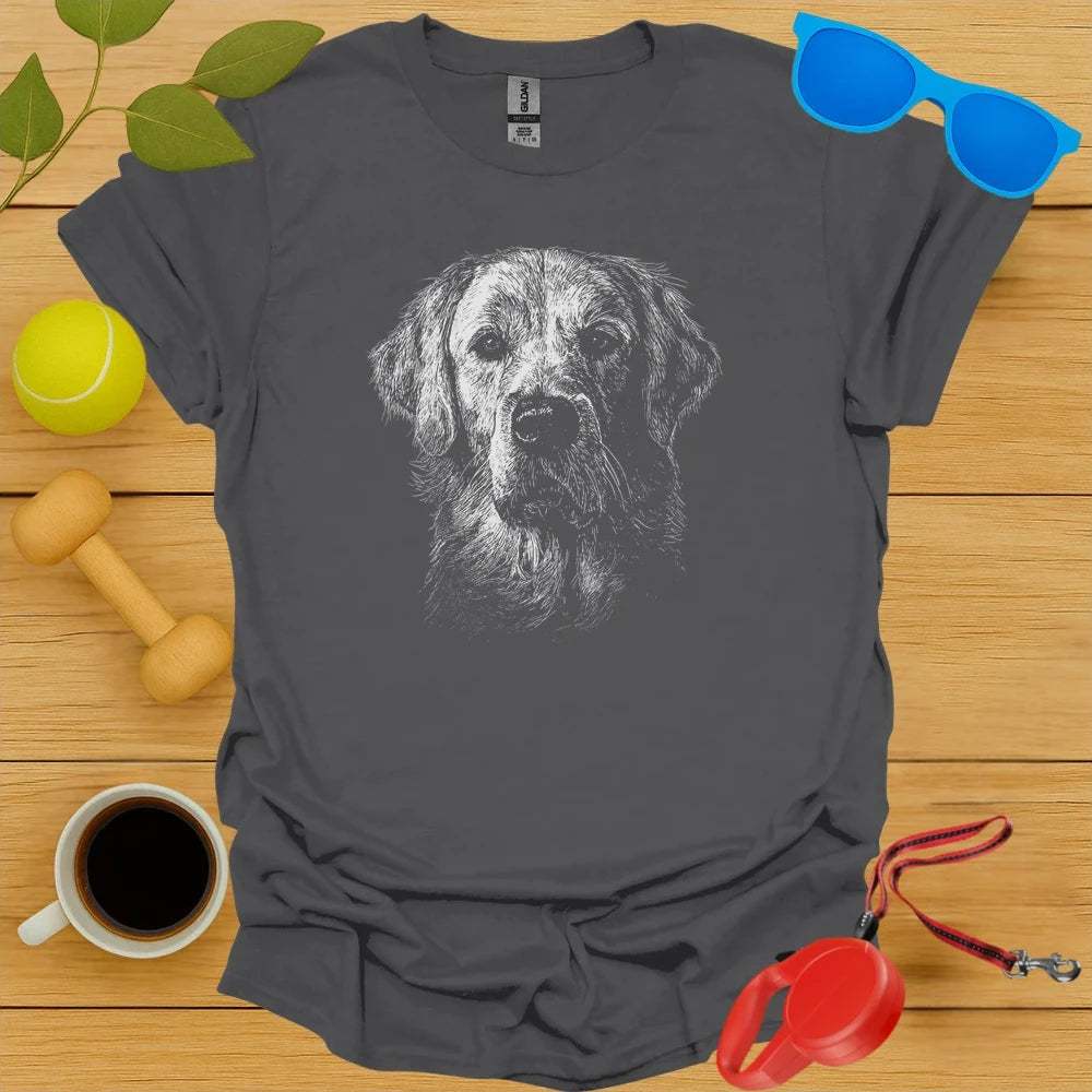 Golden Retriever Portrait Sketch Tee