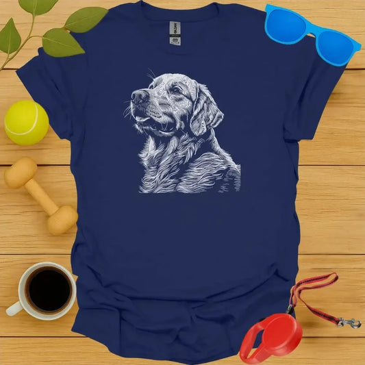 Golden Retriever Sketch Portrait Tee