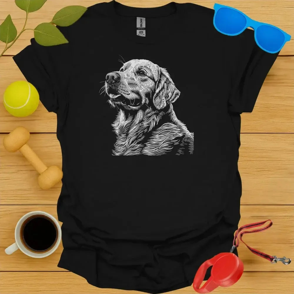 Golden Retriever Sketch Portrait Tee