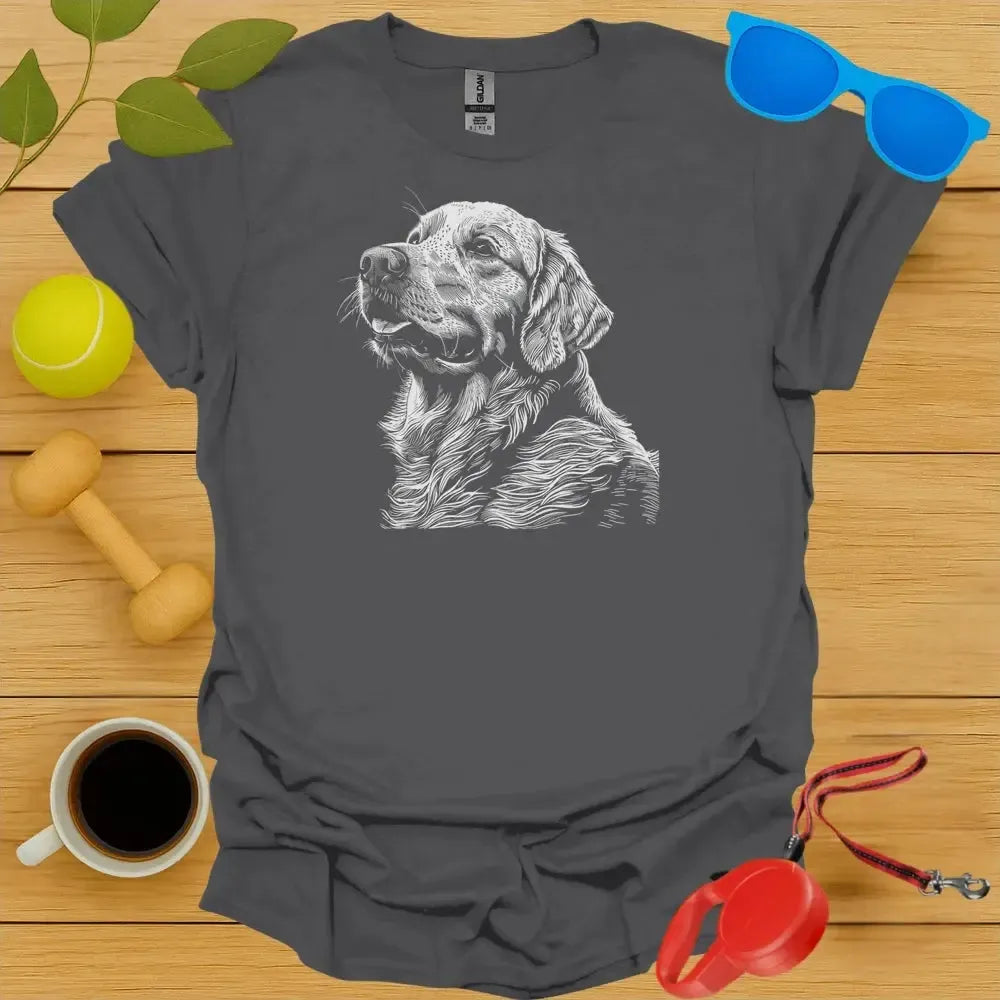 Golden Retriever Sketch Portrait Tee